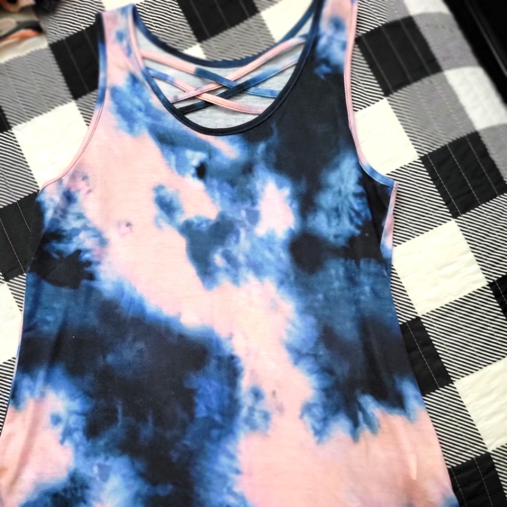 Tie die sleeveless top